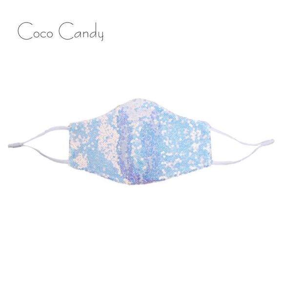 🆕Luxury Purple Sequin Face Mask - Picture 3 of 10